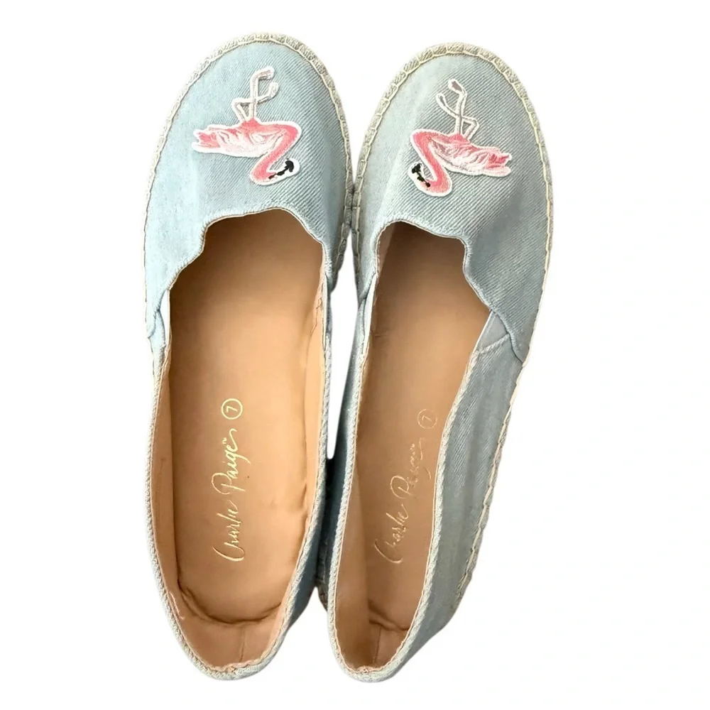 Charlie Paige Blue Flamingo Espadrilles-NWOT Size 7